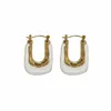 Boucles d'oreilles cerceau Huggie origine été minimaliste géométrique Transparent gelée boucle d'oreille pour femmes or métal bijoux Pendientes