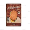 Bistro BBQ Fast Food Metallblechschilder Vintage Wanddekoration Retro Poster Plakette Küche Restaurant Café Bar Club Kunst Eisenplatte 30X20cm W03