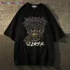 Футболка Wangcai01 DIY American Sty Retro Hiphop Pixel Cartoon Short Shirt для мужчин и женщин INS Summer Loose High Street Coup Top Y2K 0320H23