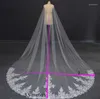 Wraps Real Pos Long Spets Wedding Cape High Quality 3,5 Meter Bolero White Ivory Bridal For Bride Dress