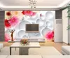 Wallpapers cjsir papel de parede aangepaste po wallpaper muurschildering sticker fancy chrysanthemum 3d stereo tv muur voor muren 3 d decors
