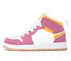 Tênis de basquete Jumpman 1 1s Infant Kids Tênis rosa Tênis de basquete escuro Mocha Trainers Edge Glow Volt Gold High Light Smoke Grey tamanho 24-37 com caixa