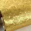 壁紙Papel de Parede Golden Wallpaper Gold Foil KTV ELベッドルームリビングルームレストランピュアカラー天井壁紙家の装飾