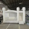 Château gonflable blanc commercial durable de rebond de PVC avec le cavalier combiné de château gonflable de tente de saut de maison de glissière inclus le ventilateur d'air pour l'amusement extérieur