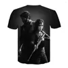 メンズTシャツファッション3D印刷デザインゲームTシャツThe Last Of Us Survivor半袖Camiseta Masculina