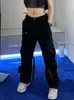 Damenhose Capris Weekeep Grüne Cargohose Boyfriend-Stil Baggy Reißverschlusstasche Freizeithose Frauen Hohe Taille Streetwear Y2k Ästhetische Jogginghose 230317