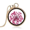 Kreative Halskette mit Rosenblüten-Anhänger, rund, transparentes Glas, dekorative Halsketten, romantisches Valentinstagsgeschenk