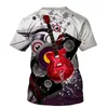 Damskie koszulki 3D muzyka motyw druk T-shirt kobiet 2023 Summer o szyja koszulki z krótkim rękawem
