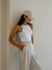 Женские танки Cami's Corset 100 Cotton Summer O Sect Listeveless Vest Solid Fashion Slim Top Speat Spect Комфортный зеленый 230317