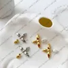 Designer Marque De Luxe De Mode Boucles D'oreilles 4 Feuilles Bijoux Pour Femmes Qualité Rue Boucle D'oreille Or Argent Couleurs Boucle D'oreille Cadeaux De Fête