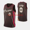 Men Patrick Patterson Quinn Cook Larry Nance Jr. Tony Snell C.J. Damian Lillard McCollum Chocolate 2021 Basketball City Jersey