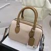 Luxury Fashion Ladies Canvas Leather MINI ROWAN Boston Borsa a tracolla Borsa a tracolla a mano Borsa a tracolla con patta a strisce