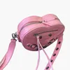 Evening Bags KOKOPEAS Fashion Heart Shaped Women Small Tote Handbags Luxury Design PU Leather Purses Female Canvas Crossbody Bag With Rivet 230320