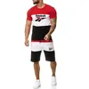 Tute da uomo Moda uomo Bodybuilding Tute a righe Estate Casual Fresco Manica corta Stampa Sport Streetwear T-shirt grafica Pantaloncini Set 230320