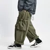 Men's Pants Multi Pocket Cargo Pants Mens Work Pants Safari Style Casual Wide Leg Pants Men Solid Color Baggy Trousers 230320