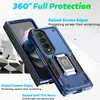 Samsung Galaxy Z Fold 4 Flip S23 A14 A24 A34 A54 5G Ultra Plus Armor Kickstand Case Cover Fundas의 사이드 슬립 스트라이프 케이스