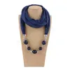 Bijoux solides pendentifs perlés collier écharpe foulards femmes ethnique coton lin musulman Hijab foulards enveloppes Foulard Femme