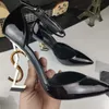 Clássicos Sapatos Femininos Salto Sandália Moda Luxo Fundo Grosso Sapato Vestido Alfabeto Senhora Sandália Couro Salto Alto Tamanho 35-41