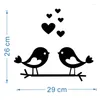 Wandstickers 3D Acryl Mirror Sticker Valentijnsdag Bird Love Heart Zelfklevende woonkamer TV Achtergrond Decoratie