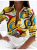Женские блузки с длинным рукавом цветочная рубашка женская лацкана большая повседневная мода офисная работа элегантная 2023