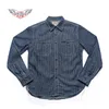 Mäns casual skjortor non stock wabash rand work skjorta vintage denim vent hålverk för män 230320