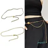 Cintos Mulheres Slim Fit Party Party Metal Cintura cintura Strap Gold Chain Belt Dress