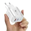 Caricabatterie da muro da viaggio con doppia porta USB AC QC3.0 PD da 25 W Spina EU US UK per Iphone Samsung Lg Telefono Android con scatola al dettaglio