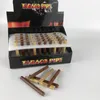 50 pçs/lote Cachimbos em forma de cigarro Forma de dente de serra Tubo de metal de grão de madeira One Hitter Bat para Tabaco Erva Ferramentas Acessórios