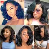 Lace Wigs Wignee Body Wave Wig Side Part Synthetic Lace Wigs Ombre 613 Blonde Bob Short Wigs For Black Women Perruque Cosplay Daily Use 230317