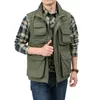 Men's Vests Unloading Vest Tactical Webbed Gear Coat Summer Pographer Waistcoat Tool Many Pocket Mesh Work Sleeveless Jacket Male 230320