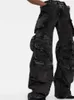 Женские джинсы VGH Камуфляжные повседневные джинсы для женщин Высокая талия Лоскутные карманы Однотонные минималистичные джинсовые брюки Женская осенняя одежда 230317