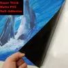 Bakgrundsbilder PVC Självhäftande vattentäta 3D -våningar Väggpapper Klistermärke Vattenfall Dolphins Väggmålningar Mall utomhus badrum tapeter