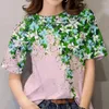 Women's T Shirts 2023 Floral Pattern 3D Printing Art Women T-shirt Summer Casual Fashion Short-sleeved Loose Clothing