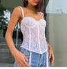 Bustiers Corsets Sexy Seep через корсет топ цветочных спагетти кружев