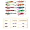 Ami da pesca 20Pcslot Esca per calamari Maschere per gamberi Esca per legno Esche per polpo luminoso Occhi 3D Seppie Esca artificiale per jigging esca per pesca 230317