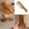 Brosses À Cheveux 1 Pc À La Main En Bois De Bois De Santal À Dents Larges Peigne En Bois Tête Naturelle Masr Peignes Soins En Gros Drop Delivery Produits Styli Dhmq1