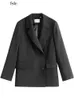 Women's Suits Blazers FSLE Office Ladies Casual White Blazer Women Spring Black Oversized Blazer Jacket Female Elegant Business Short Green Coat 230320