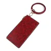Keychains High Quality Fabrics Embossed PU Leather Bracelet Key Holder Keychain Wallet Wrist Strap Coin Money Car Bag