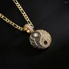 Pendant Necklaces Chinese Style Niche Copper Plated 18K Gold Zircon Yin And Yang Gossip Tai Chi Necklace Jewelry For Women