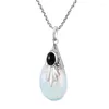 Подвесные ожерелья в форме ожерелья для лунного камня женский модный металлический металлический раздвижной хрустальный инкрустационный аксессуары