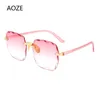 Sunglasses AOZE 2023 Retro Rimless Female Brand Designer Gradient Ladies UV400