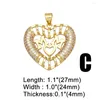 Pendant Necklaces OCESRIO Heart Mother's Day Necklace Pendants Making Gold Plated Copper Zircon Supplies For Jewelry Wholesale Pdta627