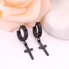 Boucles d'oreilles ASON Acier Inoxydable Croix Punk Hoop Pendientes Bijoux Pour Cool Femmes Filles Hommes Accessoires Amitié Christma Cadeau