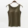 Damestanks Camis Vest Tops met ingebouwde bh -nek gevoerde slanke fit tank sexy shirts feminino casual 230317