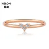 Klusterringar 0,04CT Natural Diamond Ring for Women Solid 14k Rose Gold Jewelry Engagement Wedding Wholesale