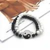 Strand Culture Chinoise Yin Yang Tai Chi Bagua Pendentif Bracelet Noir Blanc Pierre Naturelle Perle Bracelets Ami Couple Handstring