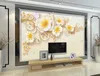 Tapety 3D Wallpaper HD stereo wytłoczona magnolia perła po ścianie malowidła ścienne