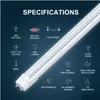 Светодиодные трубки T8 Tube Lighting 4ft 4 -футовой 18 -футовый 22W 28 Вт SMD 2835 Флуоресцентная замена света 6000K COOL White Shop Lamp BB