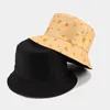 New Creative Cheese Pattern Bucket Hat Double Sided Fisherman Hat Outdoor Foldable Basin Sun Hat HCS230