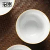 컵 접시 Quucers Qianli Jiangshan 세라믹 마스터 컵 작은 차 맛 싱글 세트 개인 의식 그릇 건물